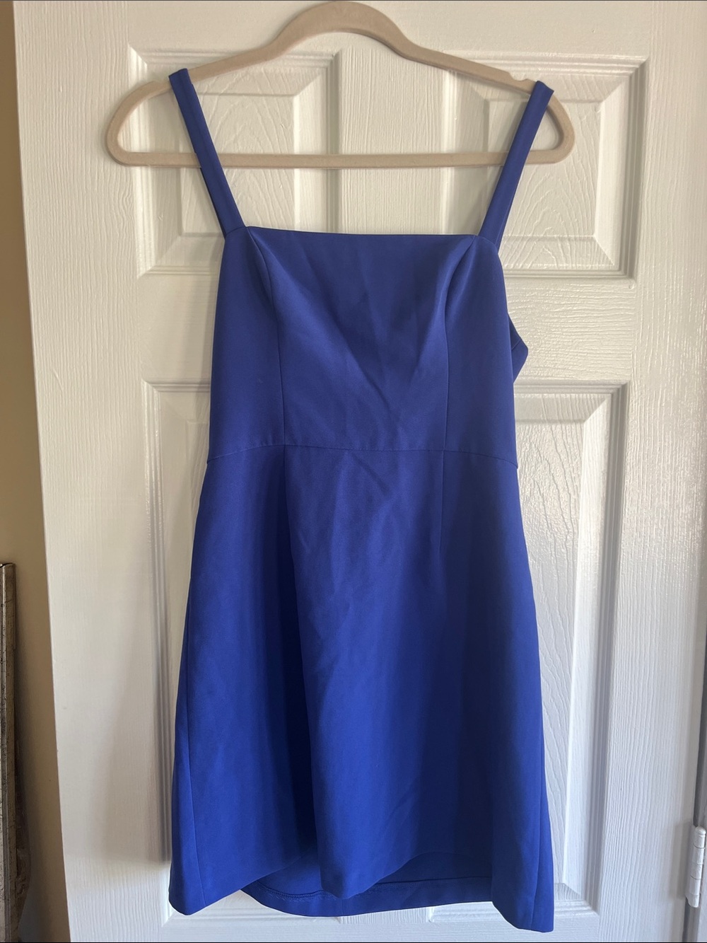 French Connection Cobalt Blue Square-Neck Mini Dress